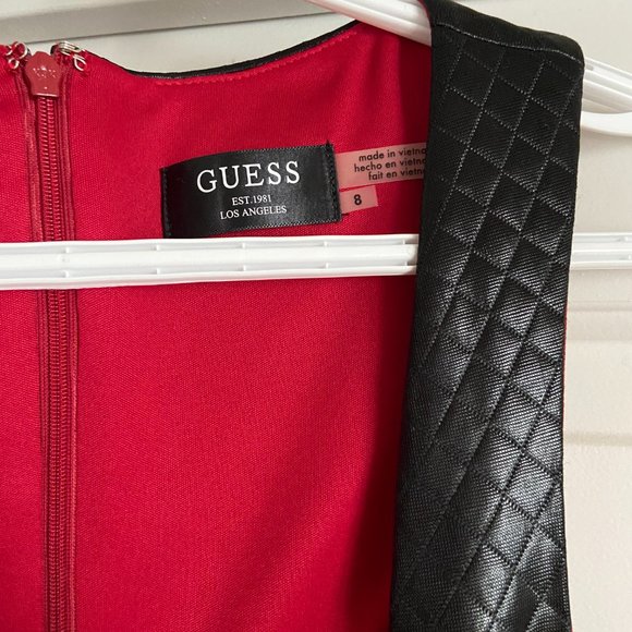 GUESS Women's Red & Black Dress, Size 8 - Picture 3 of 4